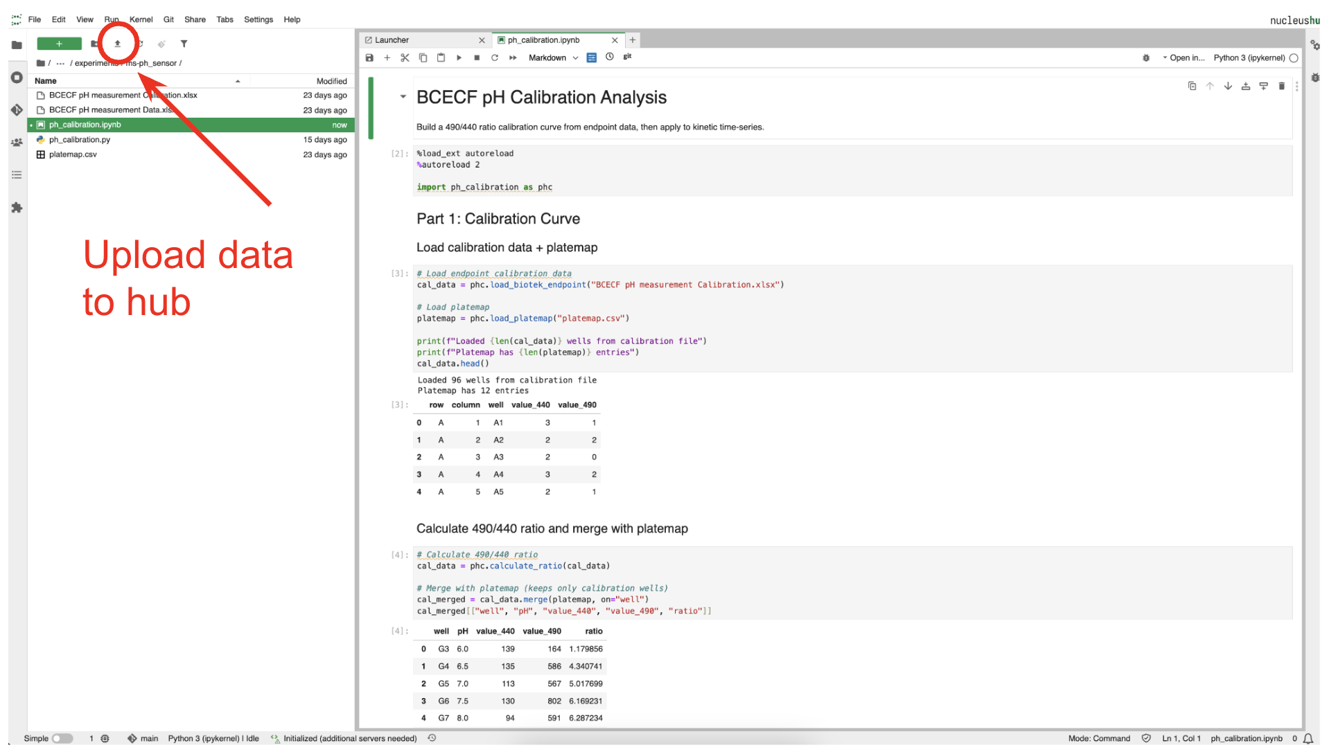 Data can directly uploaded into the hub.